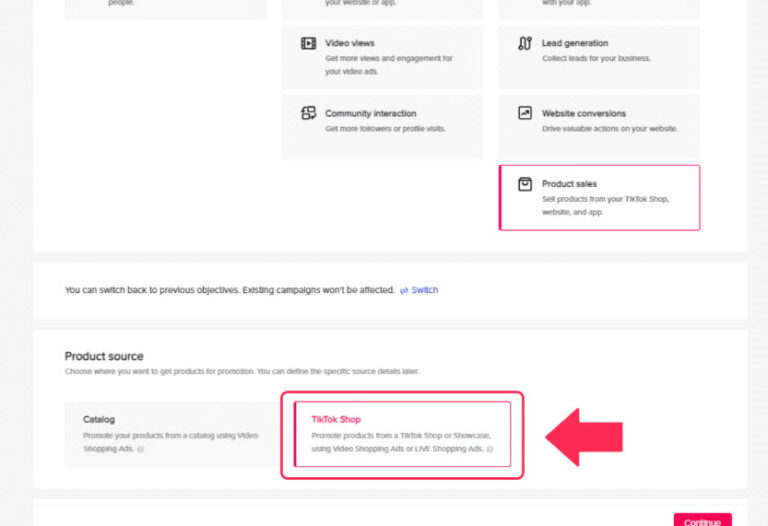 Cách tạo Quảng cáo mua sắm video TikTok Shop